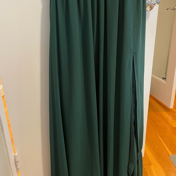 Lulus Heavenly Hues Forest Green Maxi Dress with Plunge Neckline and Slit - Picture 4 of 12